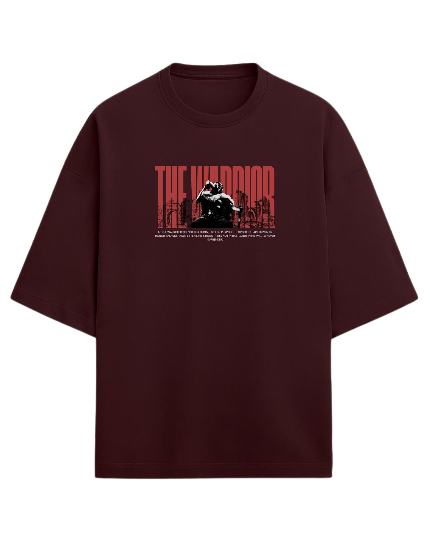 THE WARRIOR Terry Oversized T-Shirt | Bold Motivational Graphic Tee| 100% Premium Cotton
