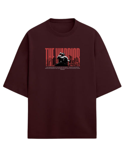 THE WARRIOR Terry Oversized T-Shirt | Bold Motivational Graphic Tee| 100% Premium Cotton