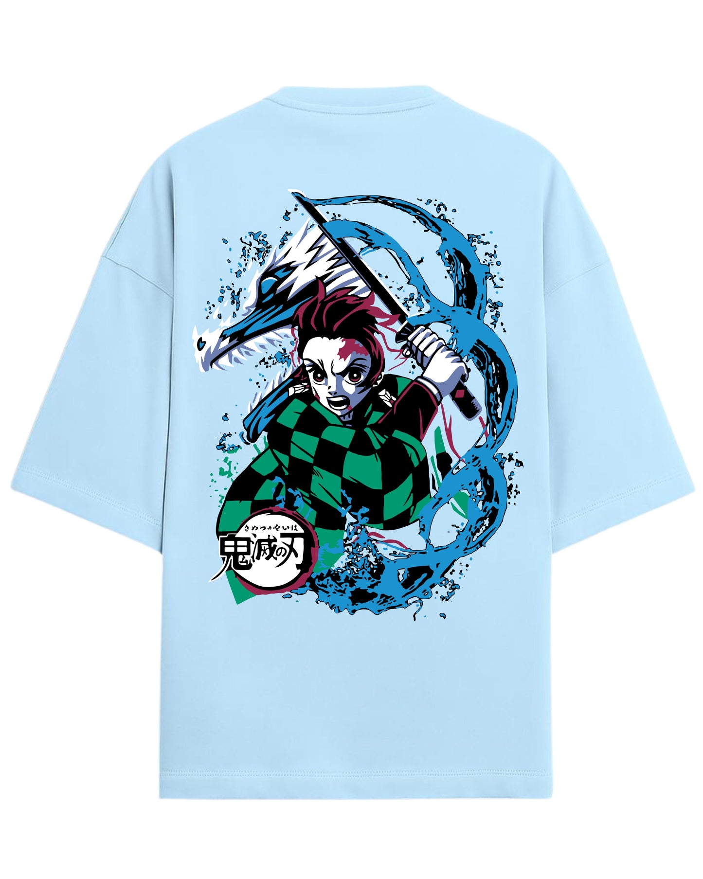 Tanjiro Water Breathing Dragon Oversized T-Shirt | Demon Slayer Kimetsu no Yaiba Graphic Tee | Premium 260 GSM Cotton