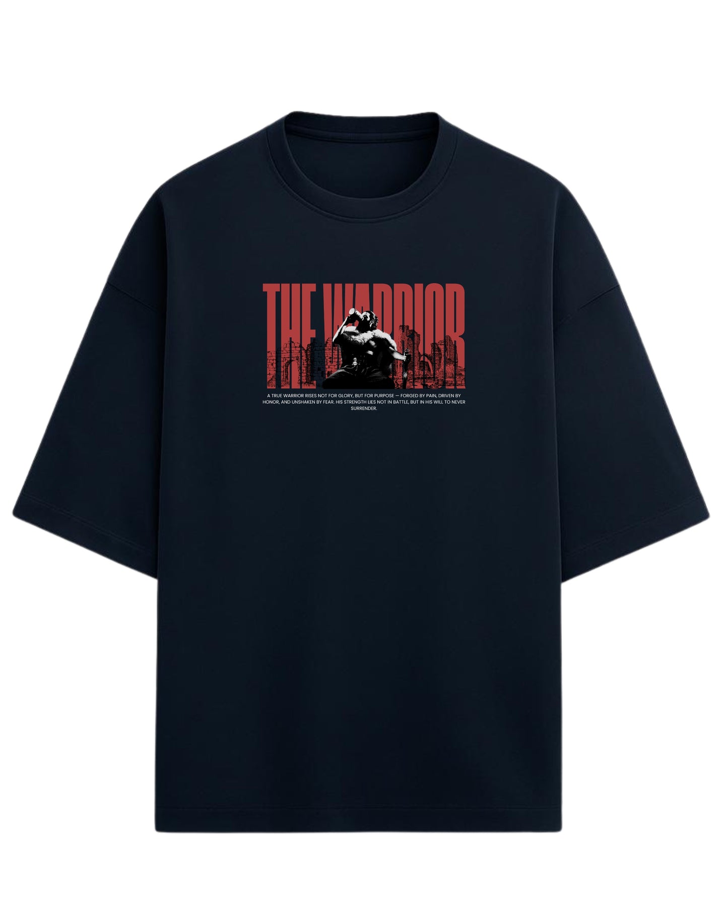 THE WARRIOR Terry Oversized T-Shirt | Bold Motivational Graphic Tee| 100% Premium Cotton
