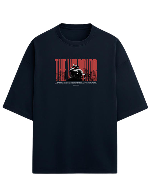 THE WARRIOR Terry Oversized T-Shirt | Bold Motivational Graphic Tee| 100% Premium Cotton