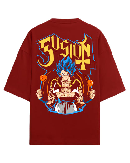 Fusion Power Oversized T-Shirt | Dragon Ball Super Graphic Tee | Premium 260 GSM Cotton Blend