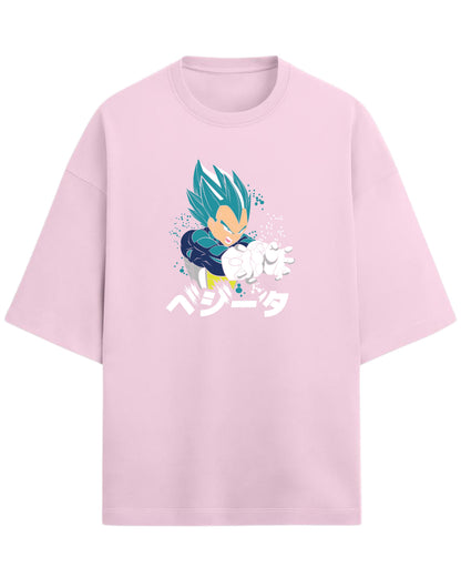 Super Saiyan Blue Vegeta Oversized Tees | Dragon Ball Z Graphic Tee | Premium 260 GSM Cotton Blend