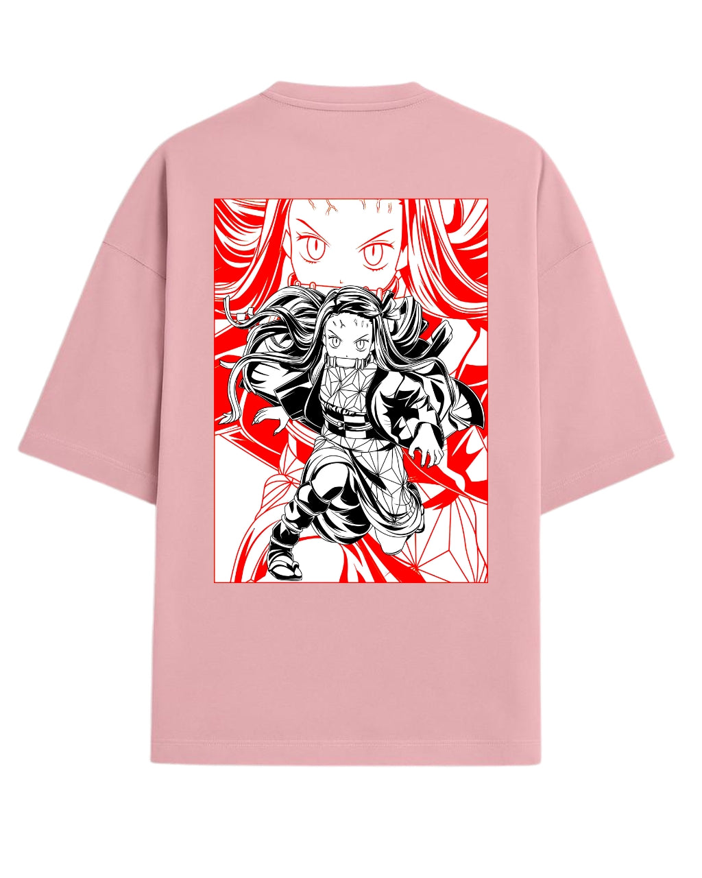 Nezuko Kamado Fierce Form Oversized T-Shirt | Demon Slayer Anime Tee | Premium 260 GSM Cotton