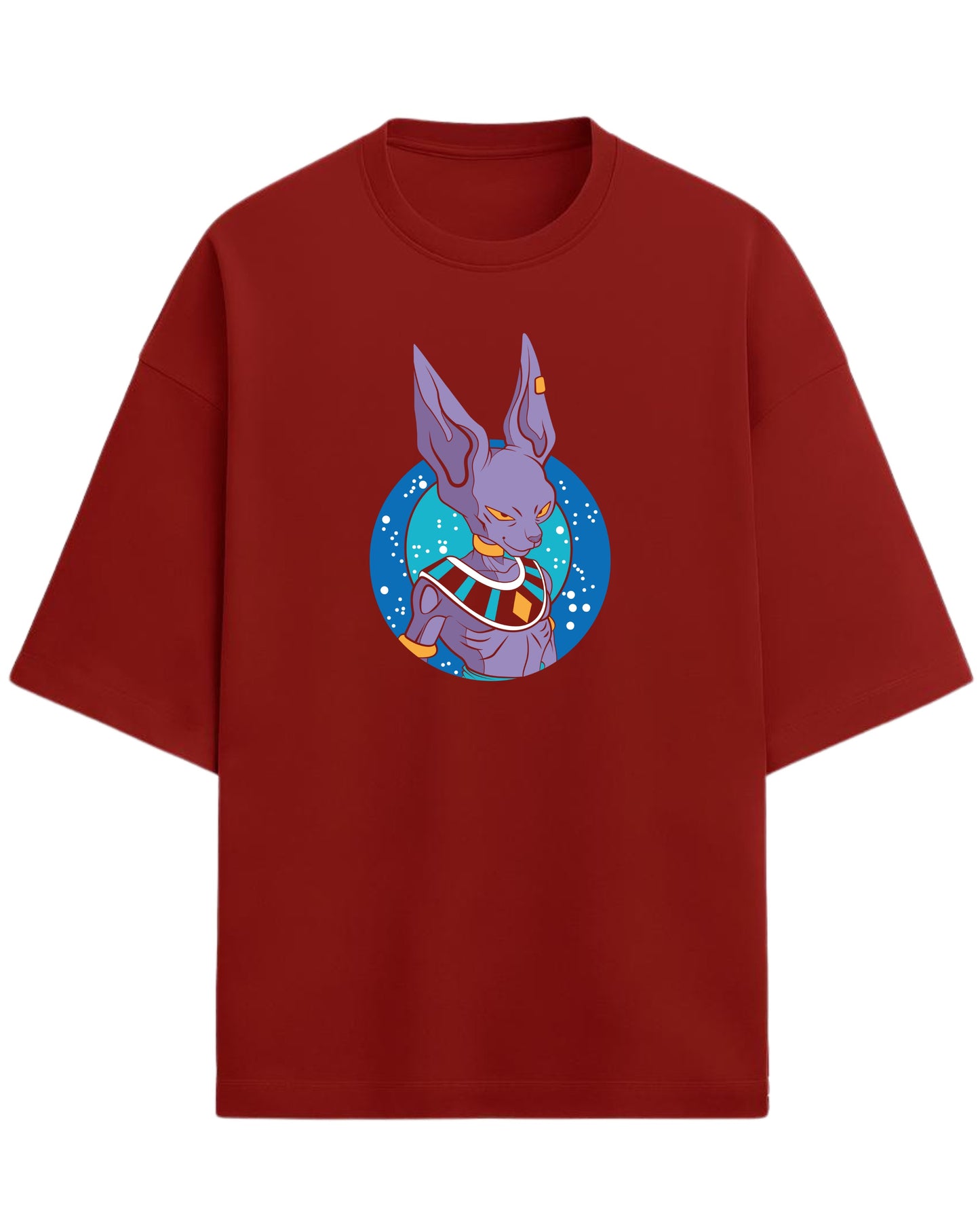 God of Destruction Beerus Oversized Tees | Dragon Ball Z Graphic Tee | Premium 260 GSM Cotton Blend
