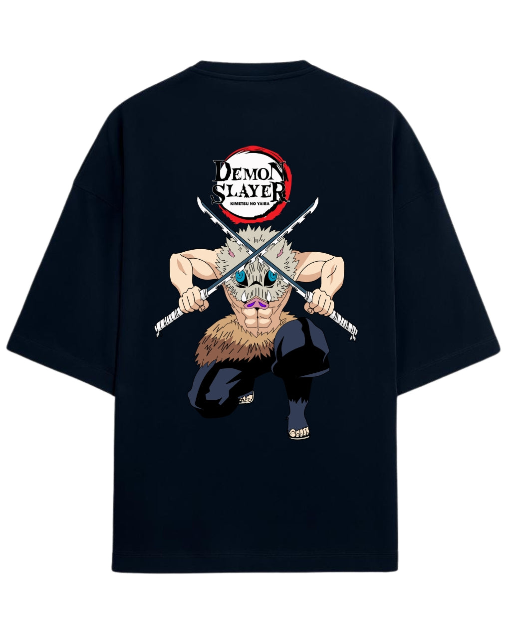 Inosuke Hashibira Oversized T-Shirt | Demon Slayer Beast Breathing Anime Tee | Premium 260 GSM Cotton