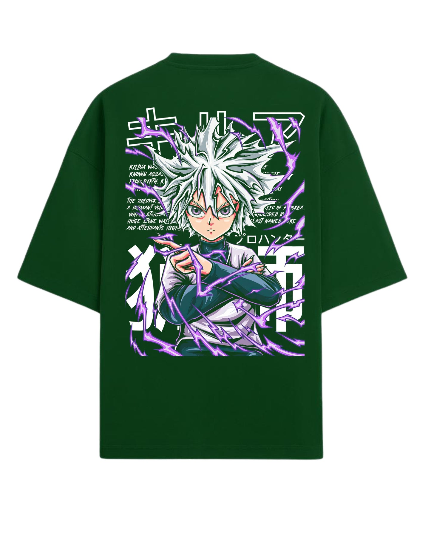 Killua Zoldyck Godspeed Oversized Tees | Hunter x Hunter Graphic Tee | Premium 260 GSM Cotton Blend