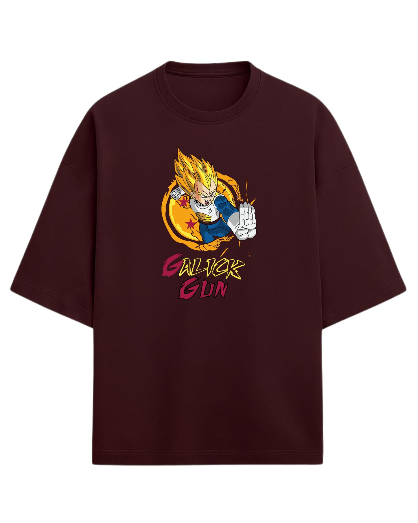 Vegeta Galick Gun Oversized Tees | Dragon Ball Z Graphic Tee | Premium 260 GSM Cotton Blend