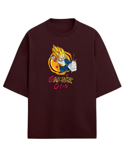 Vegeta Galick Gun Oversized Tees | Dragon Ball Z Graphic Tee | Premium 260 GSM Cotton Blend