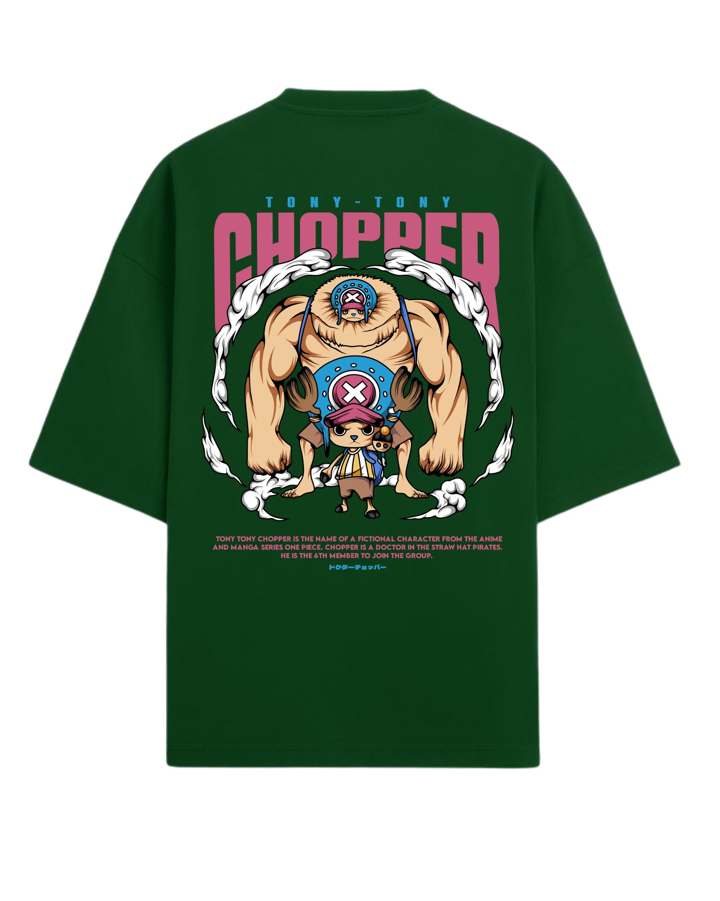 Tony Tony Chopper Oversized Tees | One Piece Anime Graphic Tee | Premium 260 GSM Cotton Blend