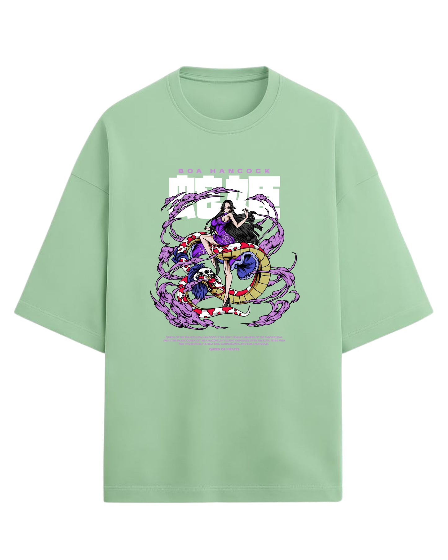 Boa Hancock Oversized Tees | One Piece Anime Graphic Tee | Premium 260 GSM Cotton Blend