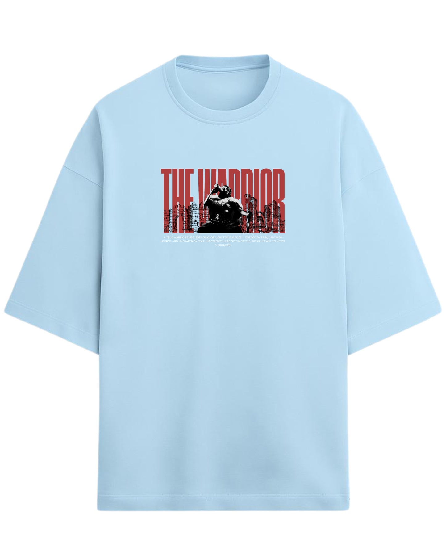 THE WARRIOR Terry Oversized T-Shirt | Bold Motivational Graphic Tee| 100% Premium Cotton
