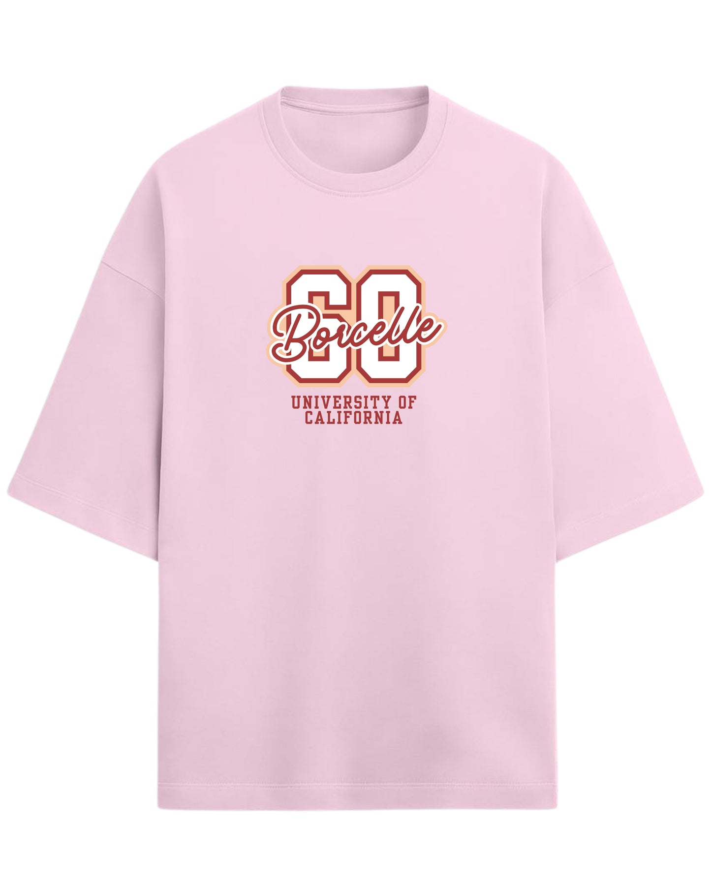 60 Borcelle Oversized T-Shirt | University of California Graphic Tee | Premium 260 GSM Cotton
