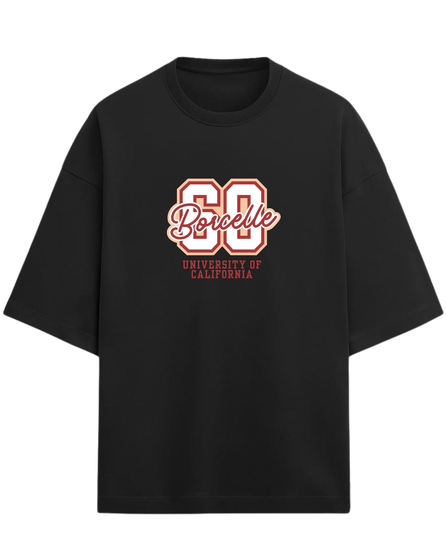60 Borcelle Oversized T-Shirt | University of California Graphic Tee | Premium 260 GSM Cotton