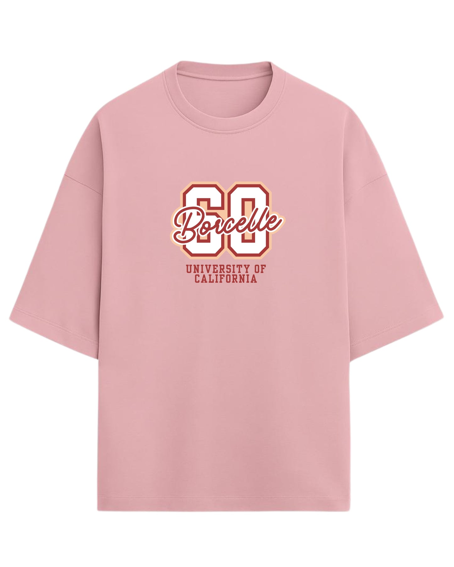 60 Borcelle Oversized T-Shirt | University of California Graphic Tee | Premium 260 GSM Cotton