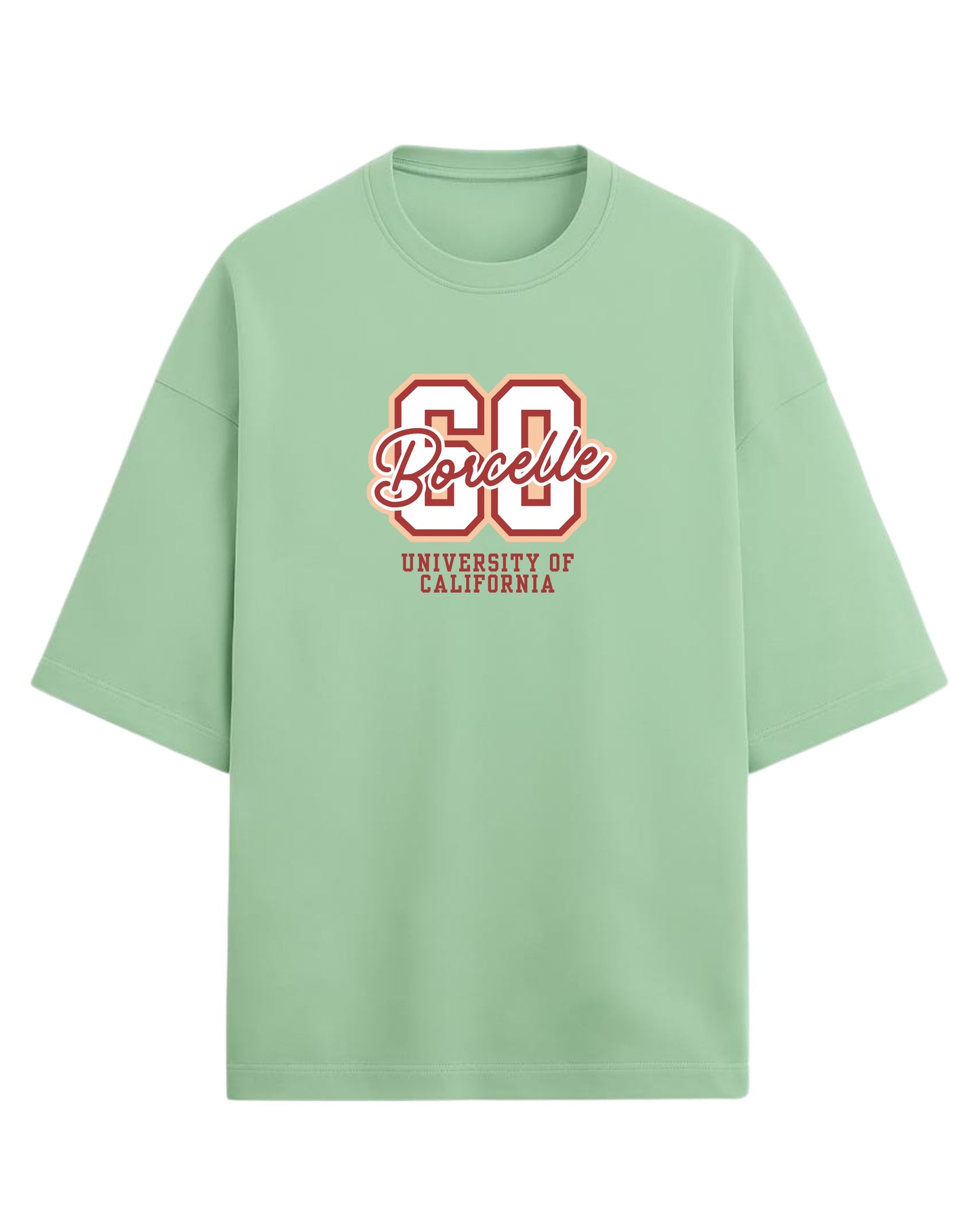 60 Borcelle Oversized T-Shirt | University of California Graphic Tee | Premium 260 GSM Cotton