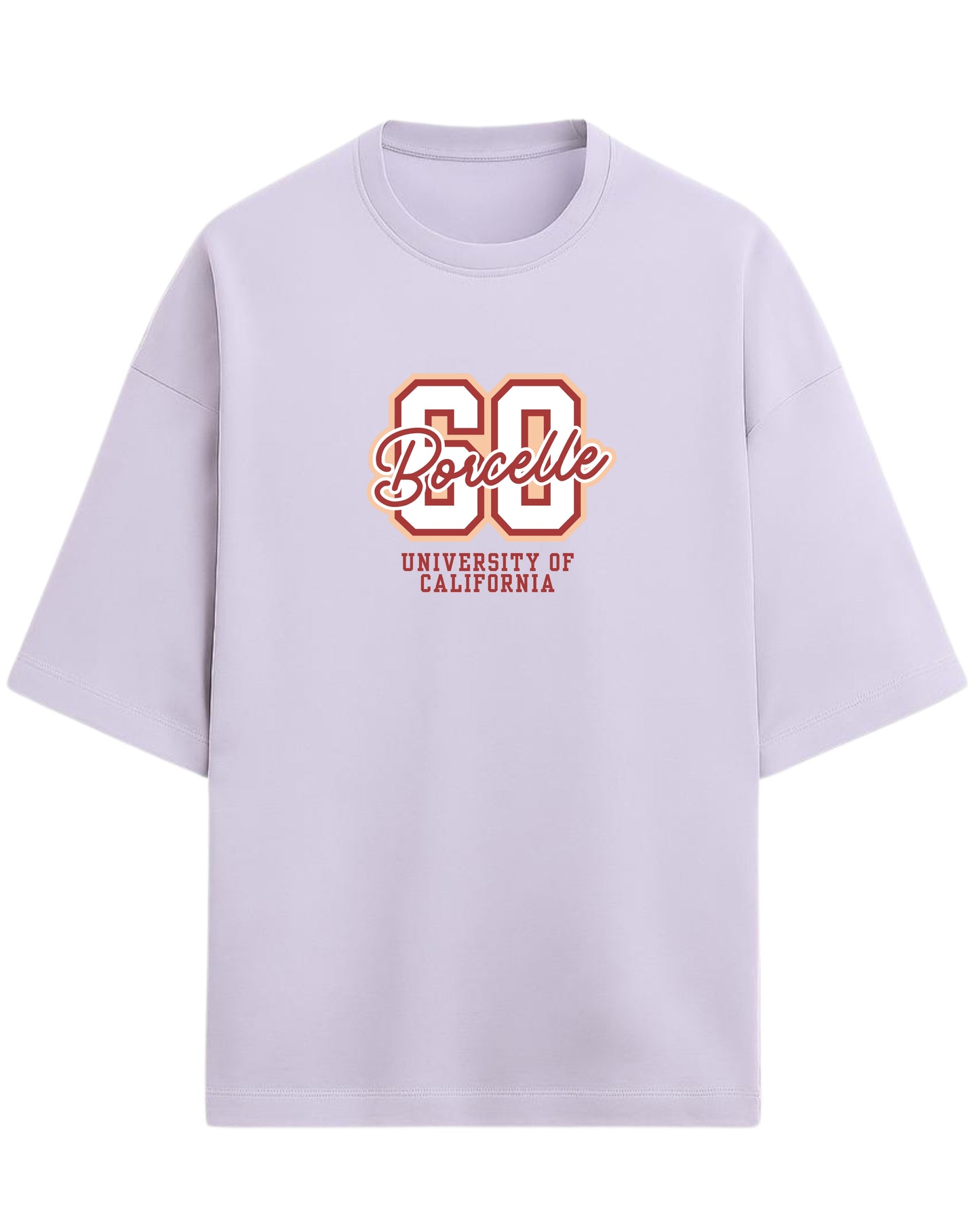 60 Borcelle Oversized T-Shirt | University of California Graphic Tee | Premium 260 GSM Cotton
