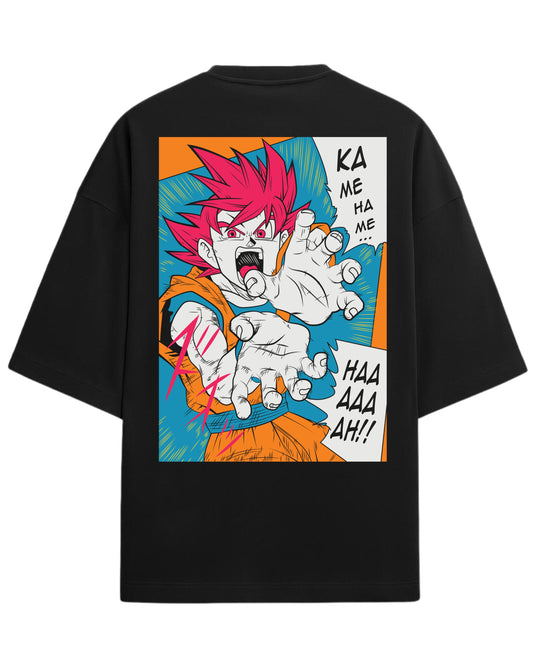 God Goku Oversized Tees | Dragon Ball Z Super Saiyan Graphic Tee | Premium 260 GSM Cotton Blend