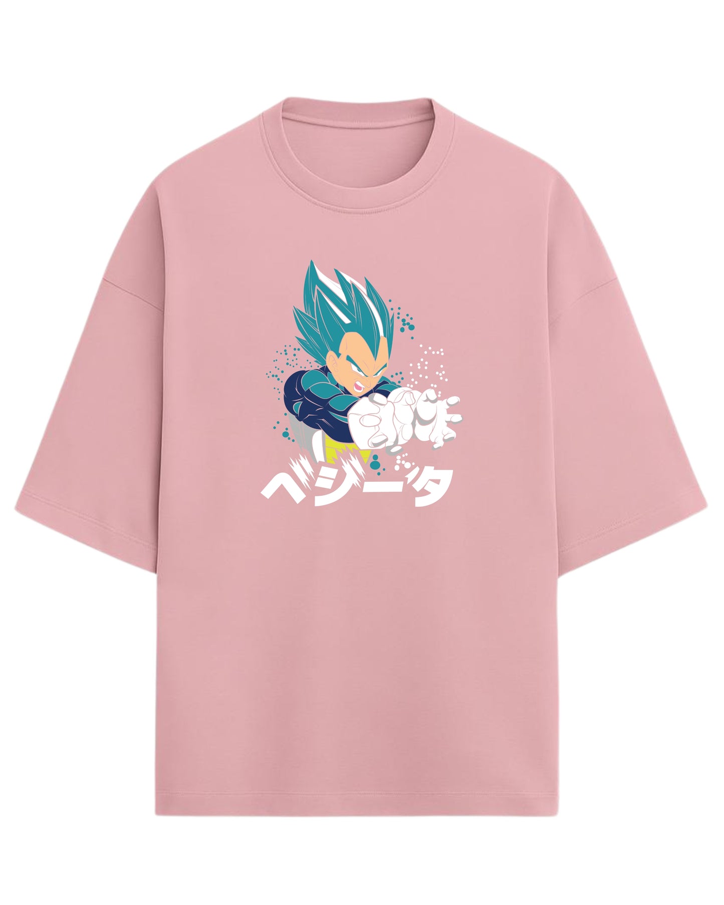 Super Saiyan Blue Vegeta Oversized Tees | Dragon Ball Z Graphic Tee | Premium 260 GSM Cotton Blend