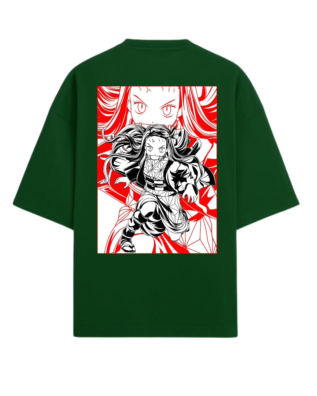 Nezuko Kamado Fierce Form Oversized T-Shirt | Demon Slayer Anime Tee | Premium 260 GSM Cotton
