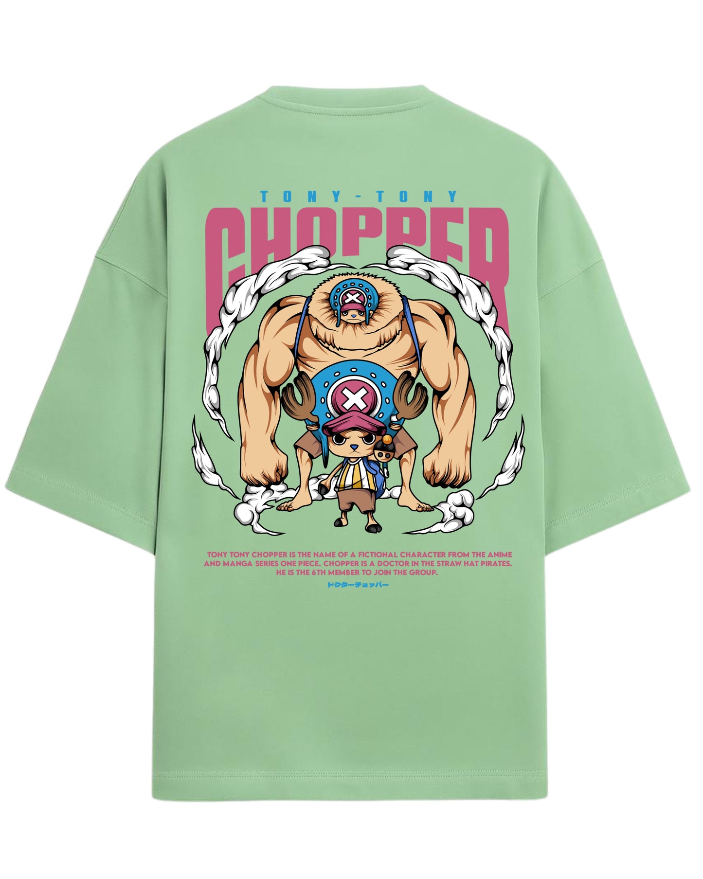 Tony Tony Chopper Oversized Tees | One Piece Anime Graphic Tee | Premium 260 GSM Cotton Blend