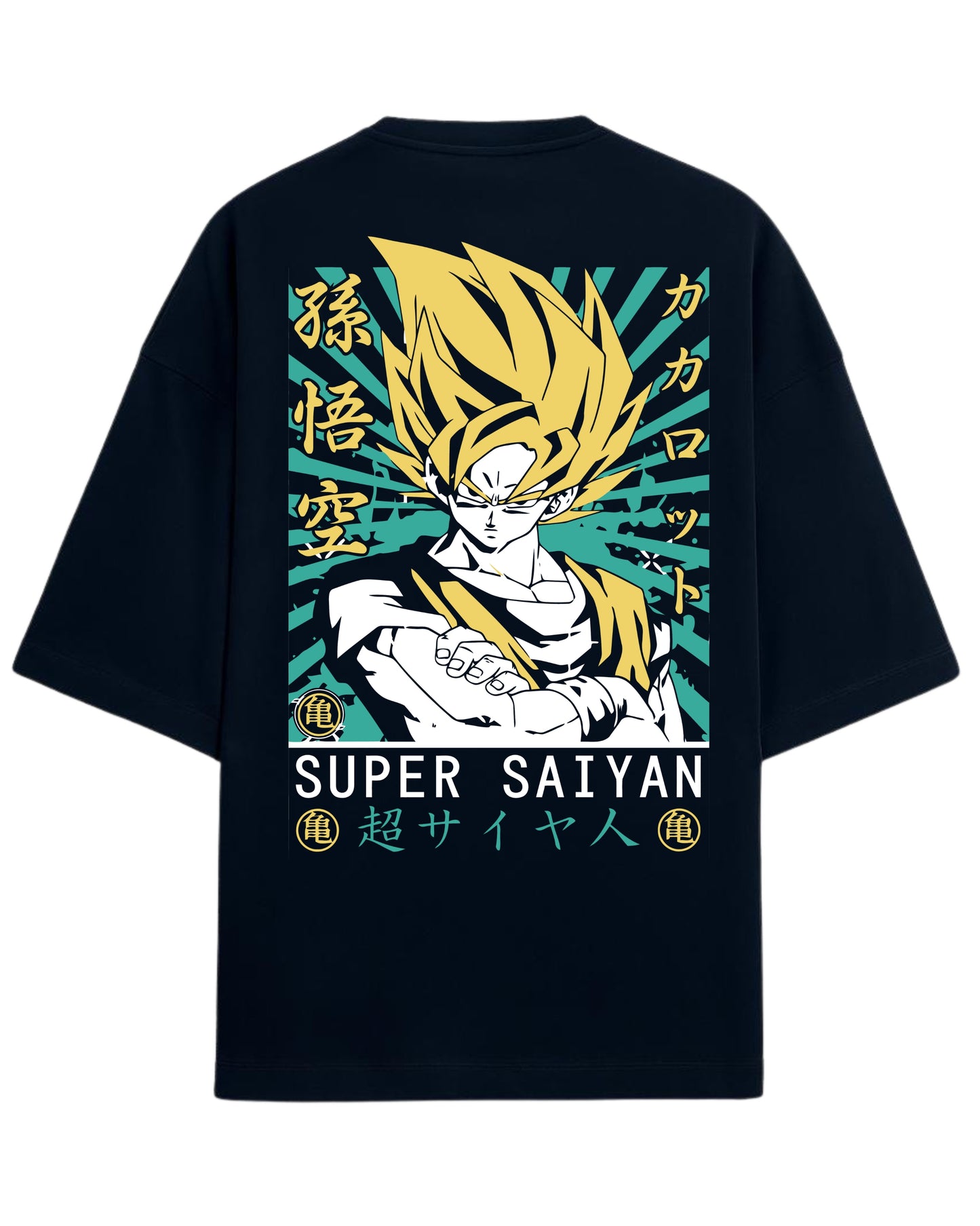 Super Saiyan Goku Oversized T-Shirt | Dragon Ball Z Anime Graphic Tee | Premium 260 GSM Cotton Blend