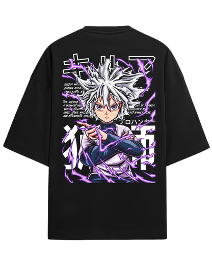 Killua Zoldyck Godspeed Oversized Tees | Hunter x Hunter Graphic Tee | Premium 260 GSM Cotton Blend