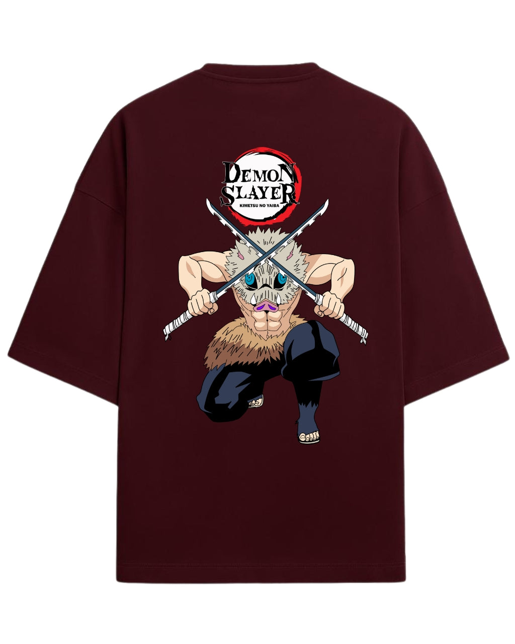 Inosuke Hashibira Oversized T-Shirt | Demon Slayer Beast Breathing Anime Tee | Premium 260 GSM Cotton