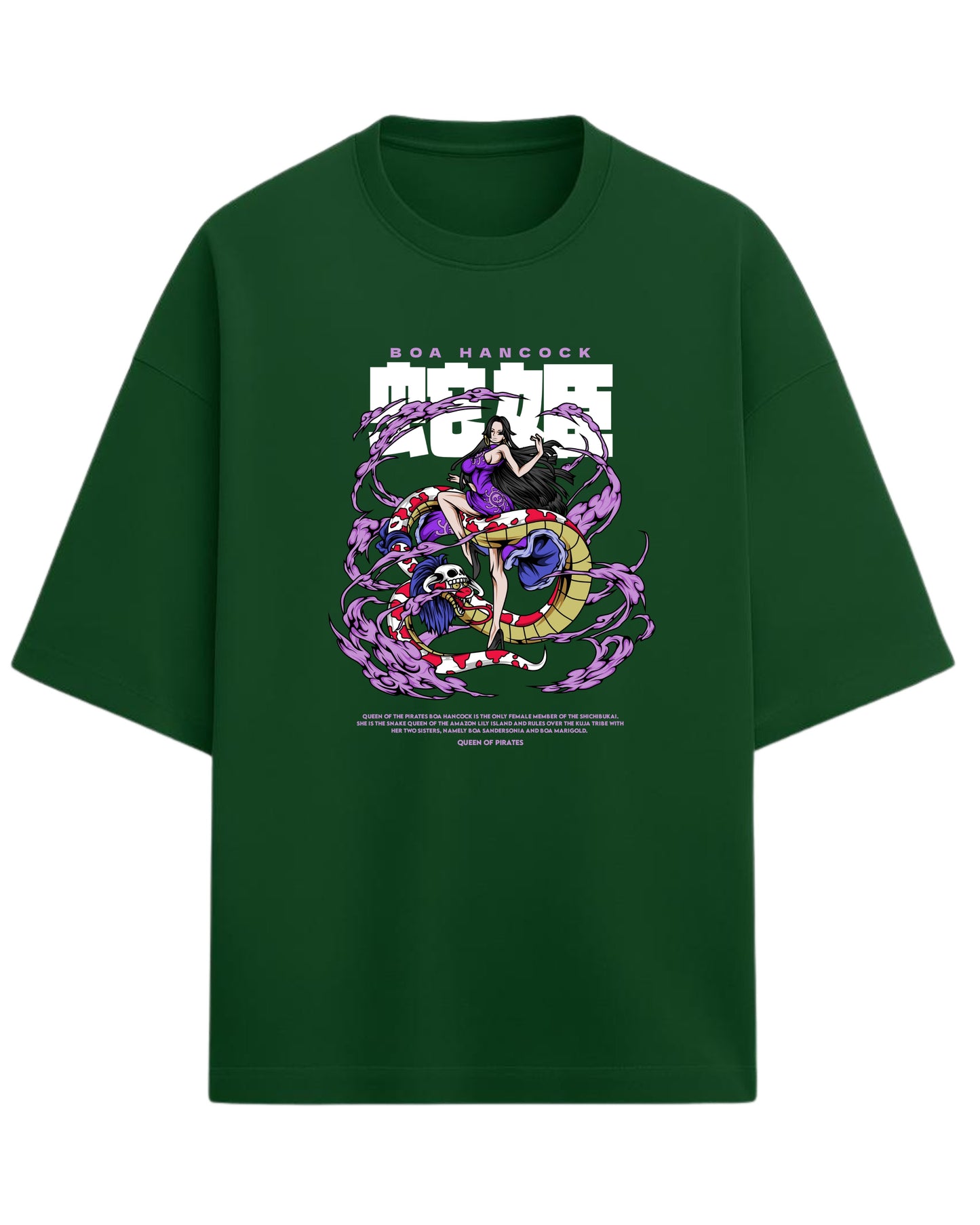 Boa Hancock Oversized Tees | One Piece Anime Graphic Tee | Premium 260 GSM Cotton Blend