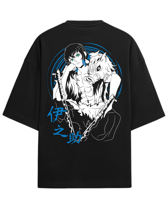 Inosuke Hashibira Unmasked Oversized T-Shirt | Demon Slayer Anime Graphic Tee | Premium 260 GSM Cotton