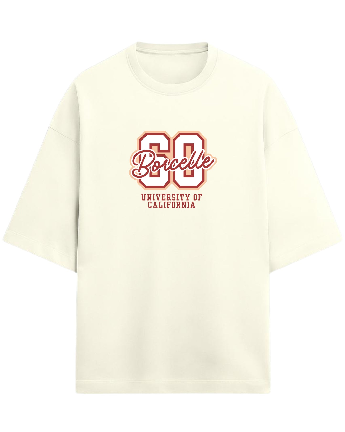 60 Borcelle Oversized T-Shirt | University of California Graphic Tee | Premium 260 GSM Cotton