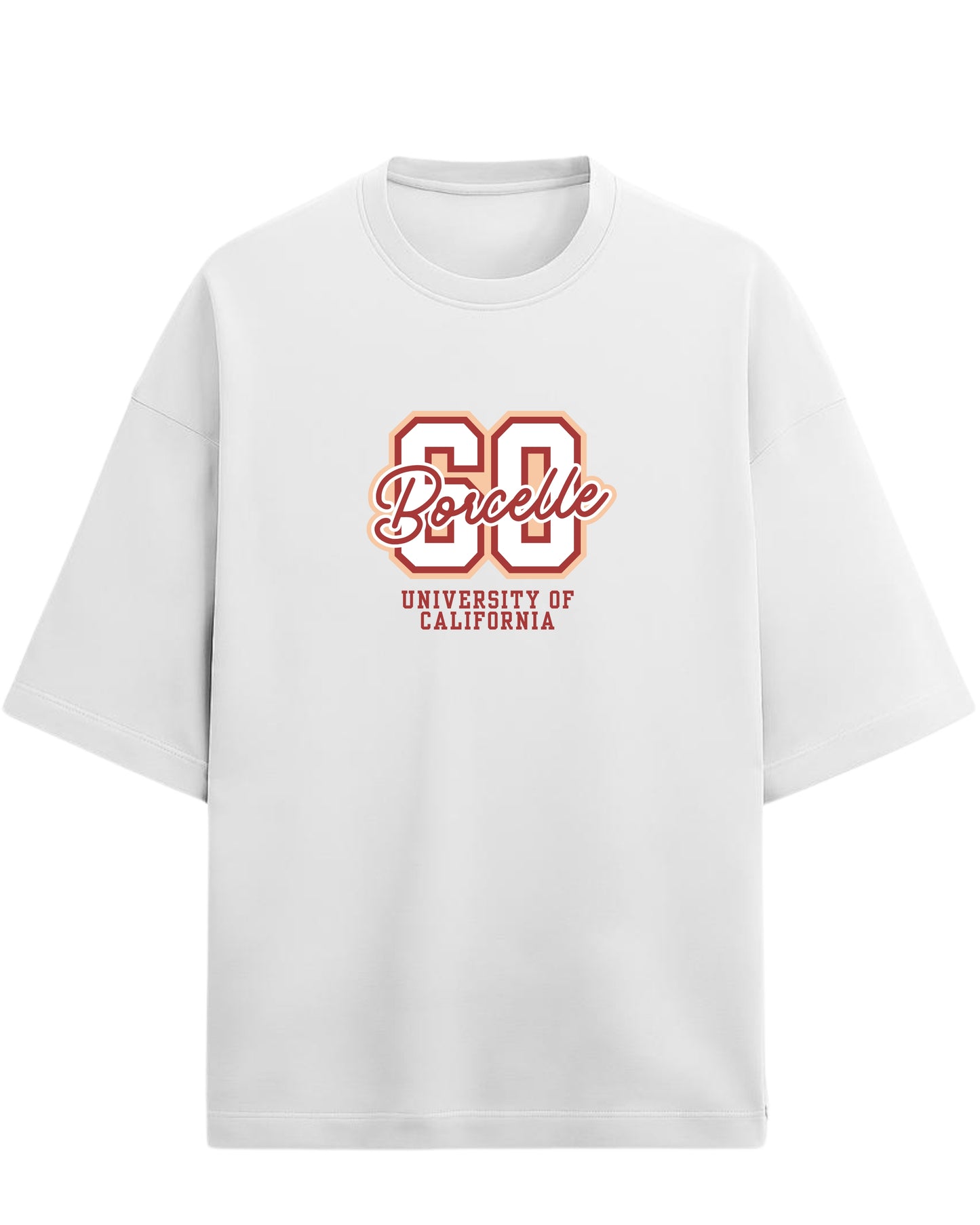 60 Borcelle Oversized T-Shirt | University of California Graphic Tee | Premium 260 GSM Cotton