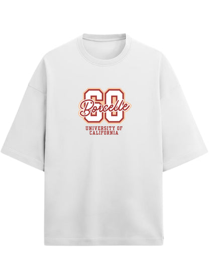 60 Borcelle Oversized T-Shirt | University of California Graphic Tee | Premium 260 GSM Cotton