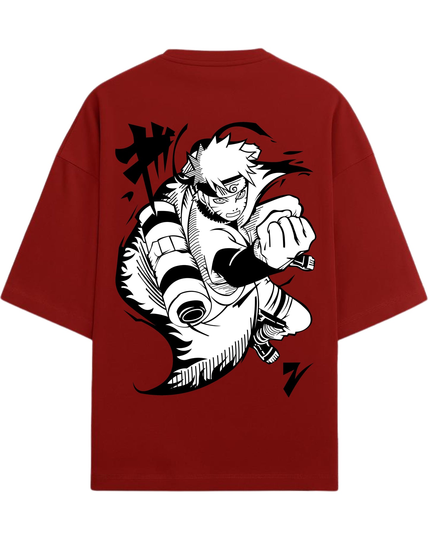 Naruto Uzumaki Terry Oversized T-Shirt | Naruto Shippuden Anime Graphic Tee | 100% Premium Cotton