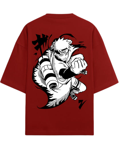 Naruto Uzumaki Terry Oversized T-Shirt | Naruto Shippuden Anime Graphic Tee | 100% Premium Cotton