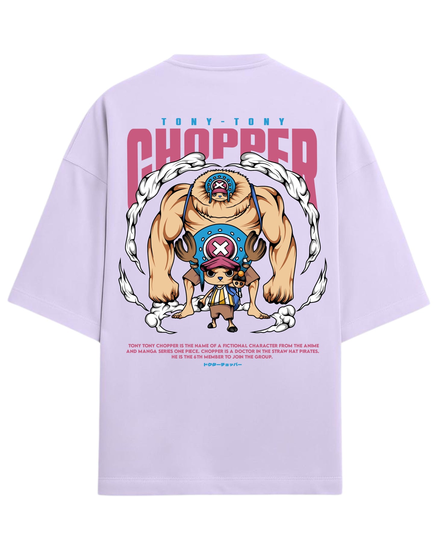 Tony Tony Chopper Oversized Tees | One Piece Anime Graphic Tee | Premium 260 GSM Cotton Blend