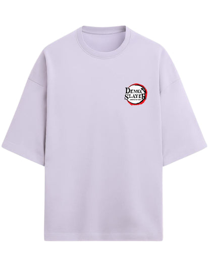 Tanjiro & Nezuko Duo Oversized T-Shirt | Demon Slayer Sibling Bond Graphic Tee | Premium 260 GSM Cotton