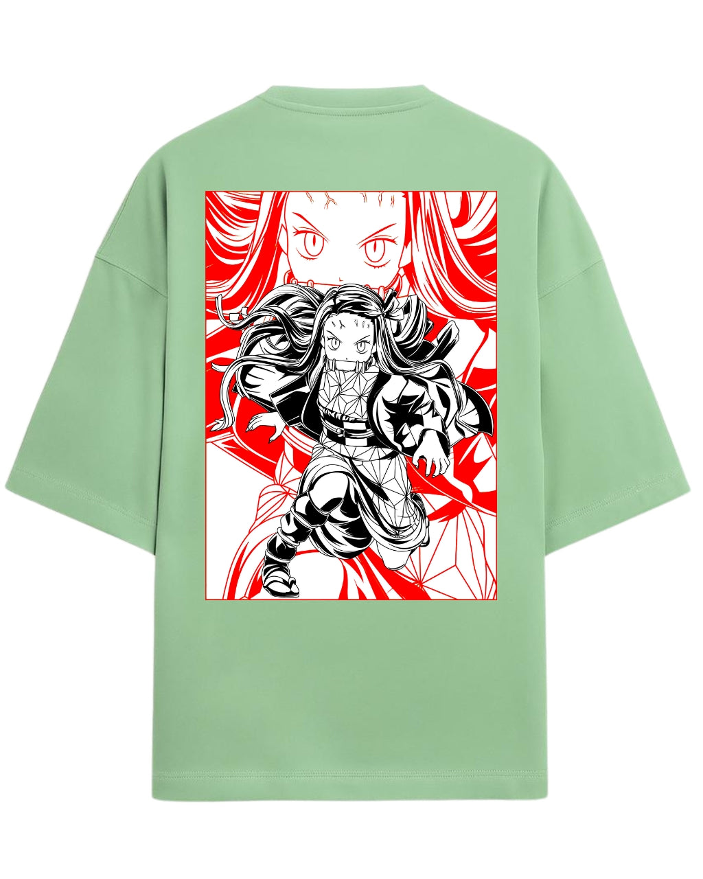 Nezuko Kamado Fierce Form Oversized T-Shirt | Demon Slayer Anime Tee | Premium 260 GSM Cotton