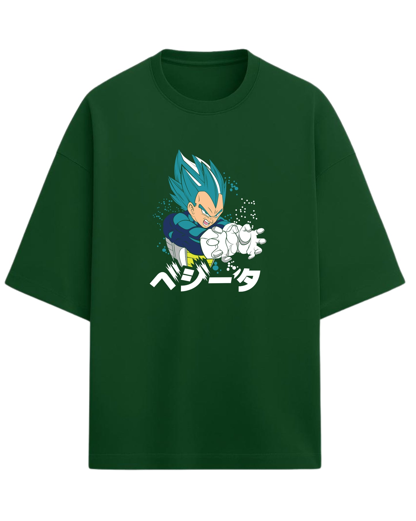 Super Saiyan Blue Vegeta Oversized Tees | Dragon Ball Z Graphic Tee | Premium 260 GSM Cotton Blend