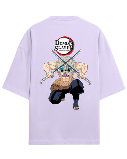 Inosuke Hashibira Oversized T-Shirt | Demon Slayer Beast Breathing Anime Tee | Premium 260 GSM Cotton