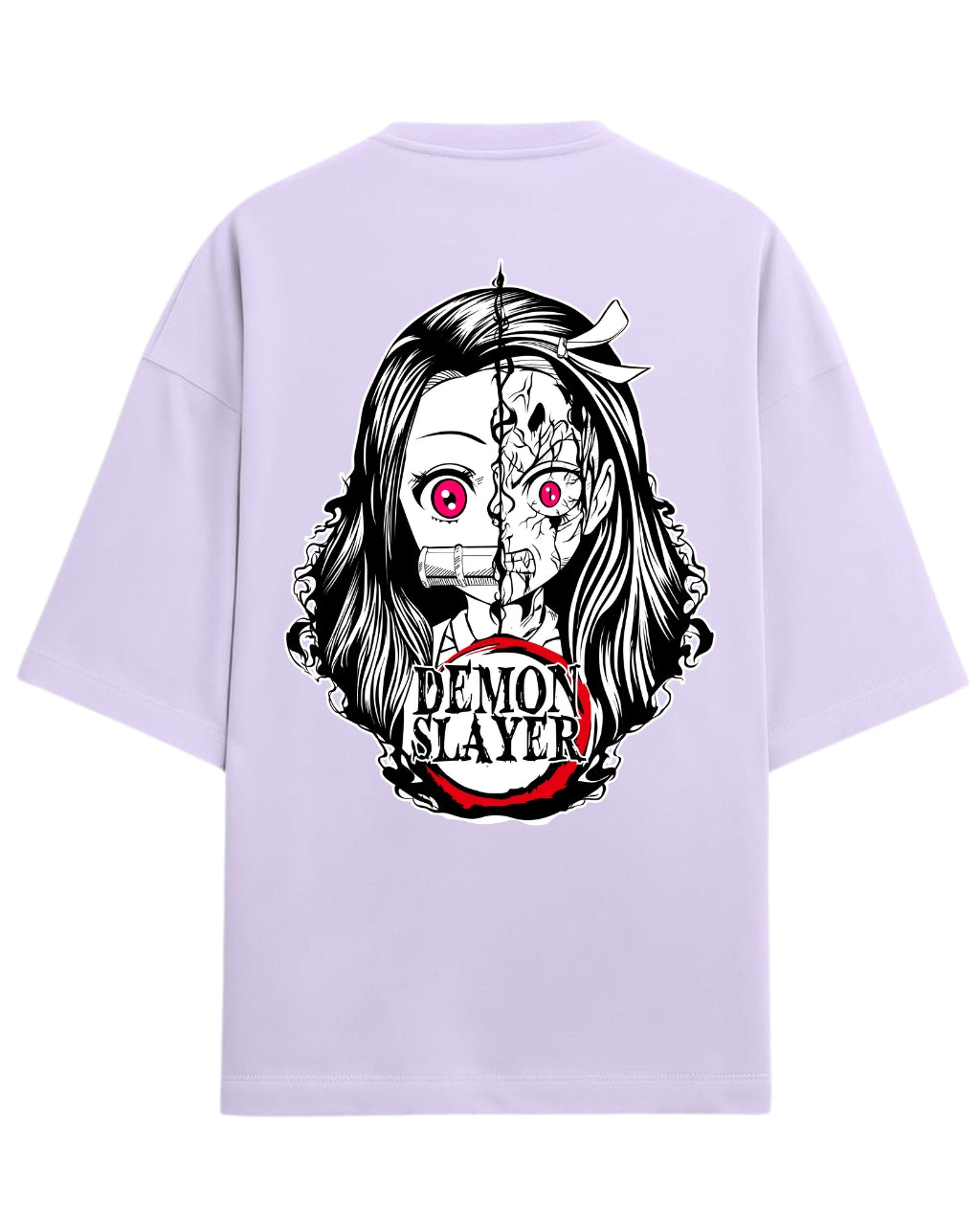 Nezuko Split Form Oversized T-Shirt | Demon Slayer Anime Graphic Tee | Premium 260 GSM Cotton Blend