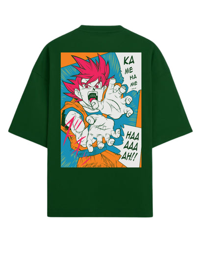 God Goku Oversized Tees | Dragon Ball Z Super Saiyan Graphic Tee | Premium 260 GSM Cotton Blend