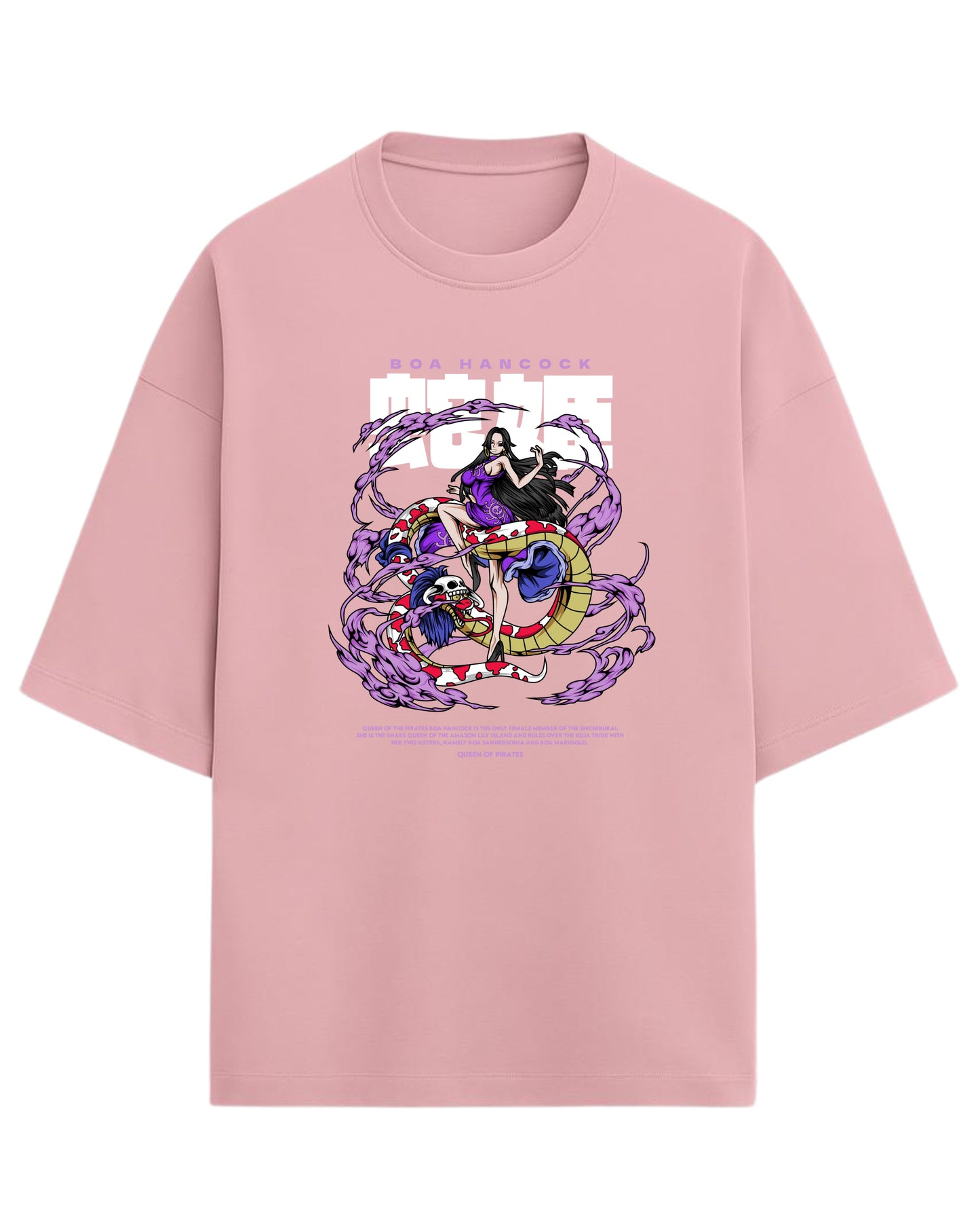 Boa Hancock Oversized Tees | One Piece Anime Graphic Tee | Premium 260 GSM Cotton Blend
