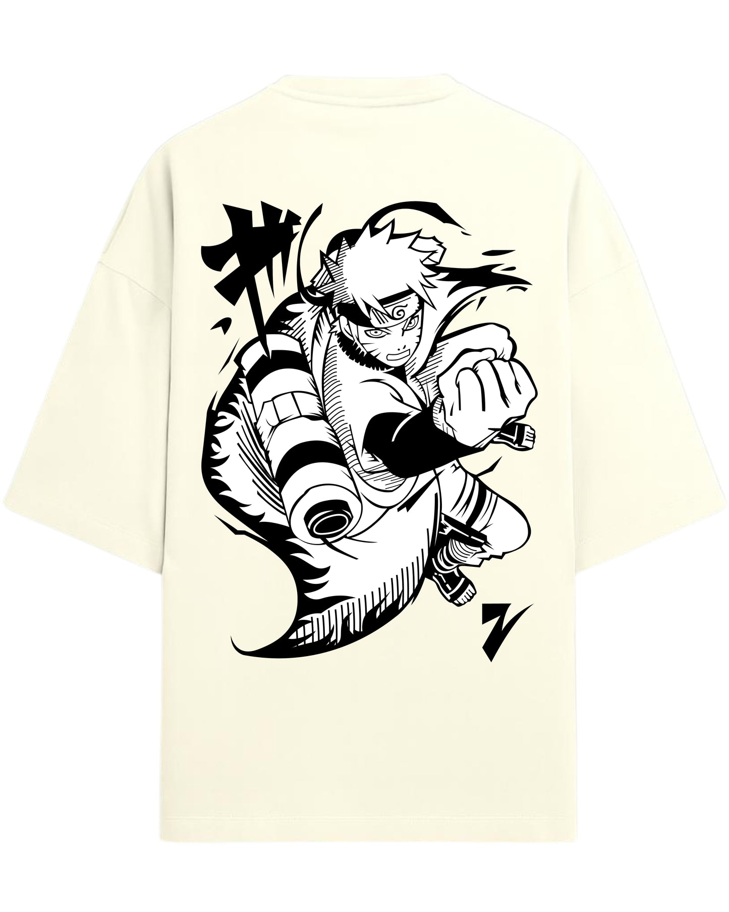 Naruto Uzumaki Terry Oversized T-Shirt | Naruto Shippuden Anime Graphic Tee | 100% Premium Cotton