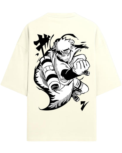 Naruto Uzumaki Terry Oversized T-Shirt | Naruto Shippuden Anime Graphic Tee | 100% Premium Cotton