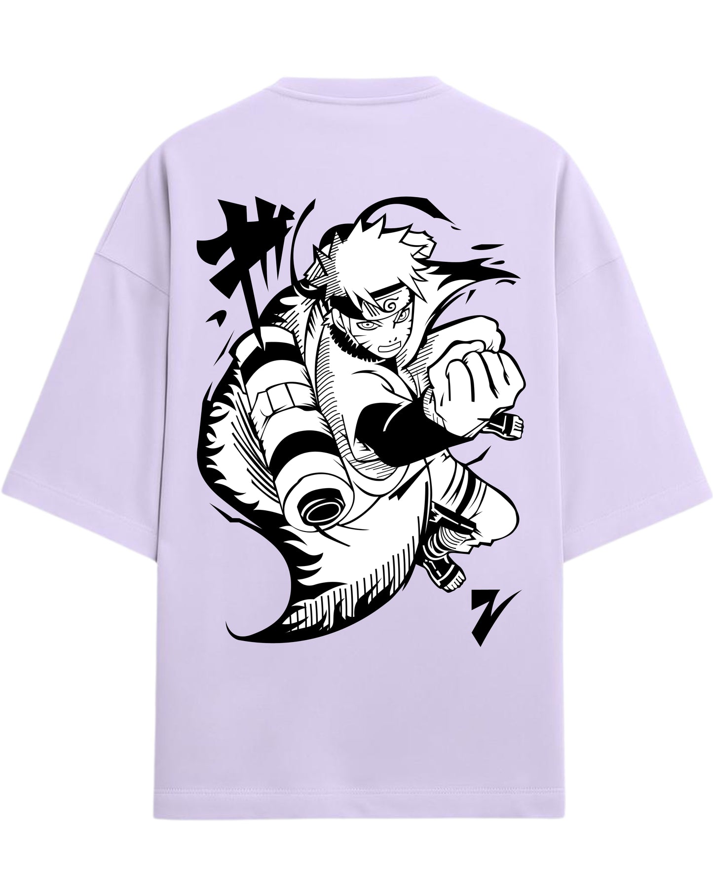 Naruto Uzumaki Terry Oversized T-Shirt | Naruto Shippuden Anime Graphic Tee | 100% Premium Cotton