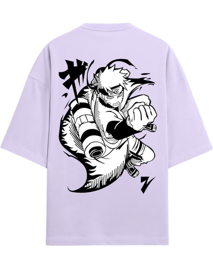 Naruto Uzumaki Terry Oversized T-Shirt | Naruto Shippuden Anime Graphic Tee | 100% Premium Cotton