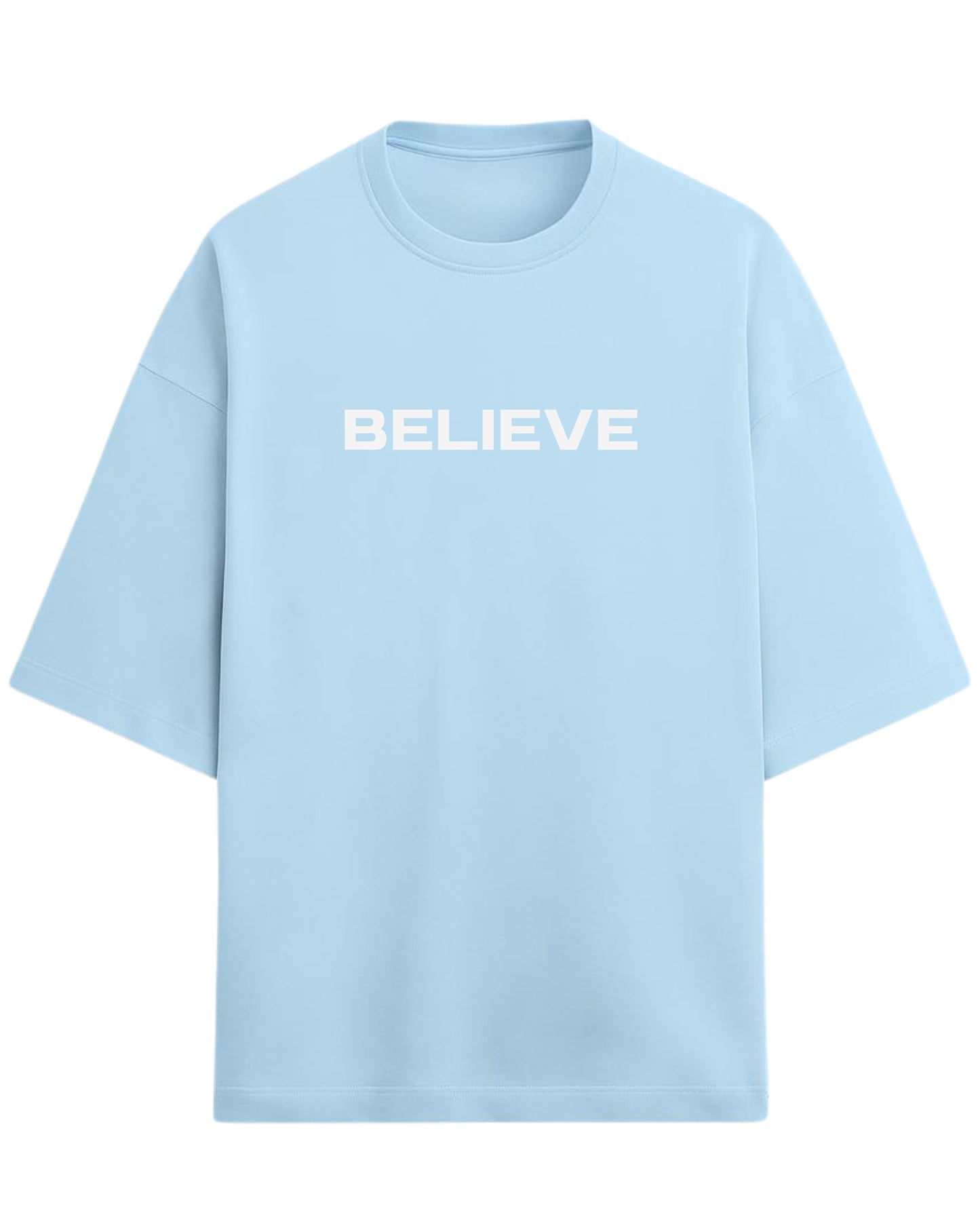 Don’t Just Imagine, BELIEVE Oversized T-Shirt | Streetwear Statue Graphic Tee | Premium 260 GSM Cotton