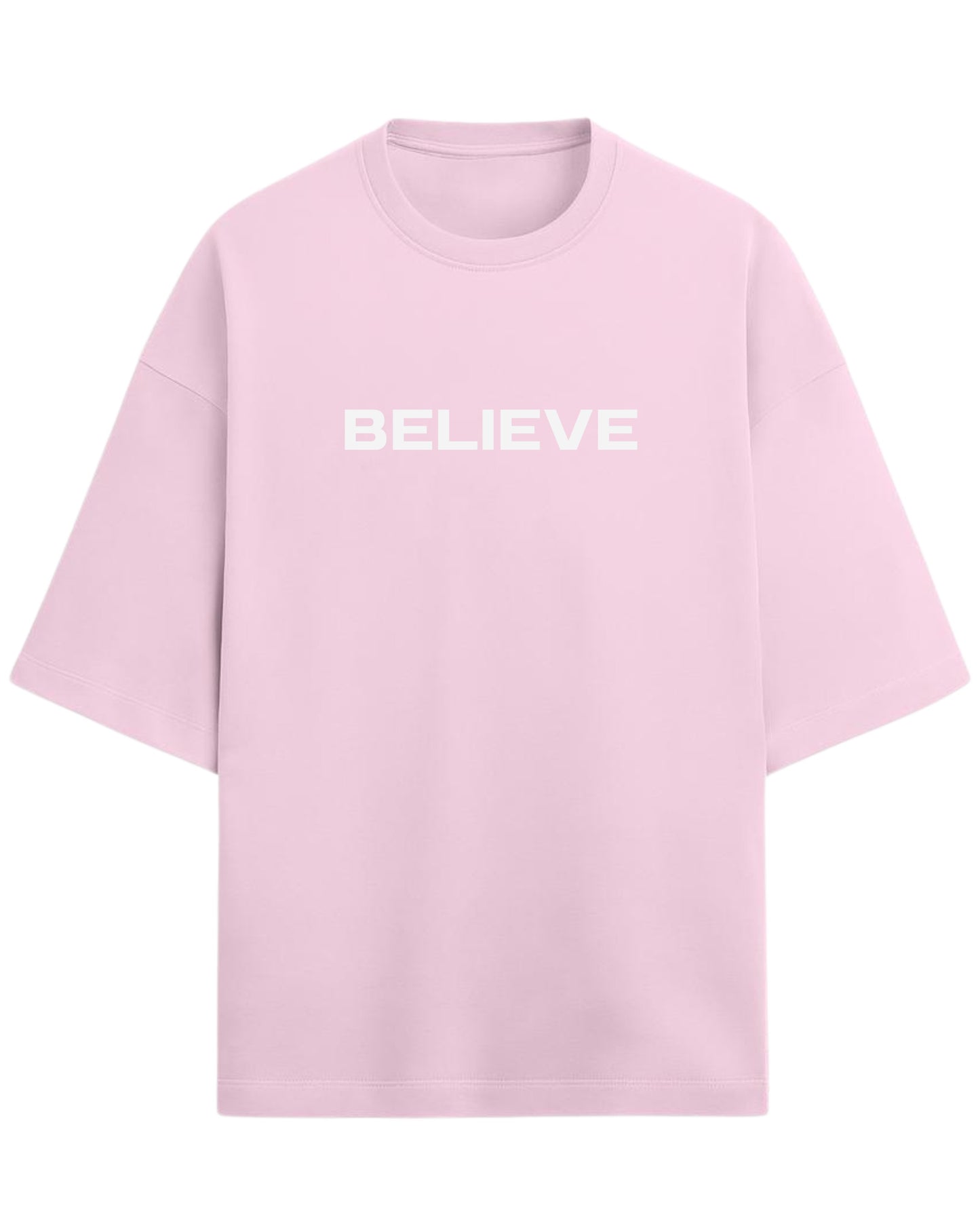 Don’t Just Imagine, BELIEVE Oversized T-Shirt | Streetwear Statue Graphic Tee | Premium 260 GSM Cotton