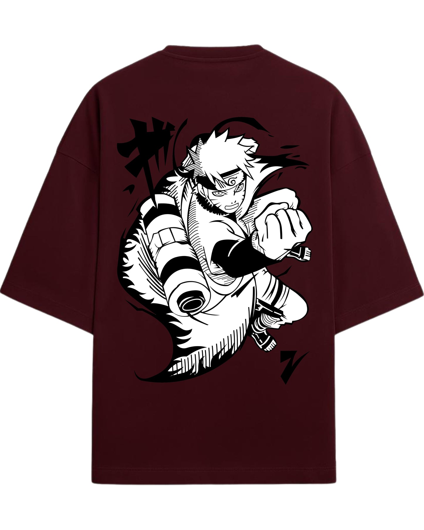 Naruto Uzumaki Terry Oversized T-Shirt | Naruto Shippuden Anime Graphic Tee | 100% Premium Cotton